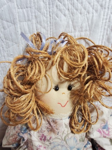 Vintage Hand Made Cloth Doll & Clothes 22" Long Floral Dress Solid Knickers - Picture 13 of 14