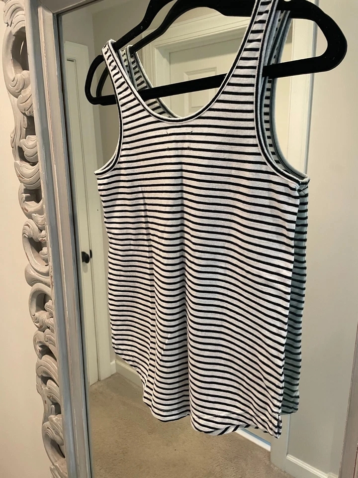 lou & серый черно-белый в полоску Майка - XXS (полиэстер, хлопок, лен) - Изображение 3 из 4