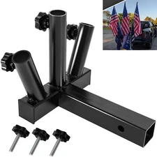 Hitch Mount 3 Flag Pole Holder Steel for Car RV Truck Bracket Trailer Receiver
