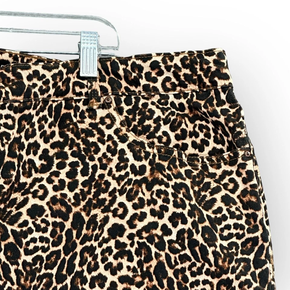 INC узкие ноги брюки женщин размер 24W коричневый животных печати эластичной живота управления - Изображение 3 из 4