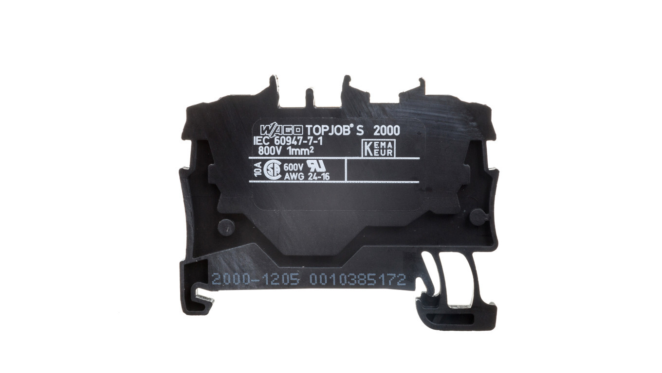 2-wire rail terminal block 1.0mm2 black 2000-1205 TOPJOBS /T2UK