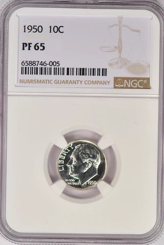 1950 Roosevelt Dime Proof NGC PF 65 PR65 Gem Silver Coin 10C