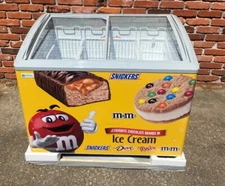 M&M Mars Yellow Excellence VB-4HC 41" Curved Lid Ice Cream Display Freezer - NEW