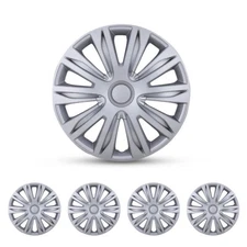 16" Wheel Covers Snap On Full Hub Caps Silver For R16 Car Tire & Rim 4Pcs Set