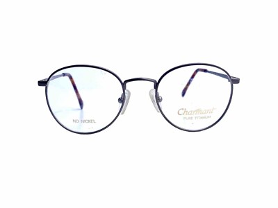 New Charmant Round Silver Titanium Eyeglasses Japan CH8009 Color -TI 48 20 140