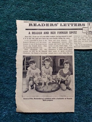 Da12 Ephemera 1965 article Mrs o e rottenberry spitz puppies 