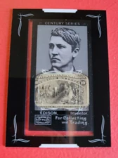 THOMAS EDISON RELIC CARD 1893 10 CENT STAMP COLUMBUS PRESENTING NATIVES TOPPS 