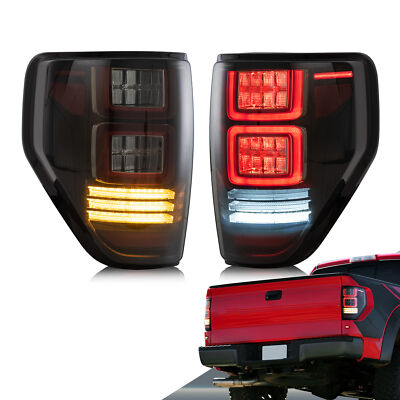 Geräucherte LED Rückleuchten mit gelbem Blinker für 2009 2014 Ford F150 Rückleuc