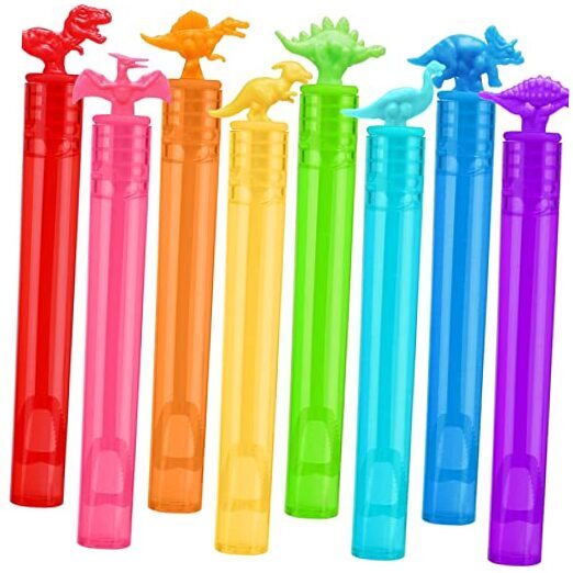 32 Piece Mini Dinosaur Bubble Wand (8 Style), Dino Theme Party