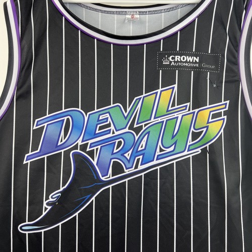 Tampa Bay Devil Rays Mens XL Pinstripe Promotional Basketball Jersey Phillips#35 - Picture 6 of 15