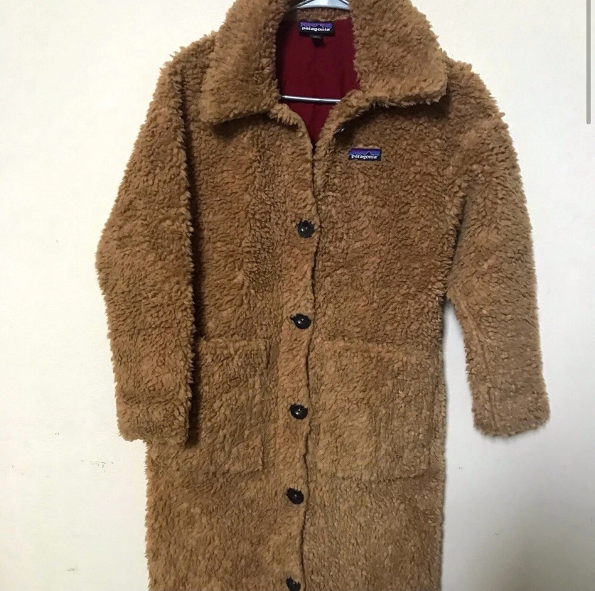 PATAGONIA Women's Recycled High-Pile Fleece Long Coat Size XS Teddy Bear  Coat