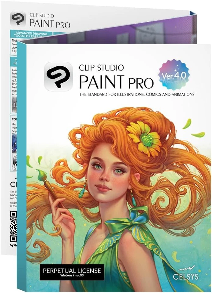 CLIP STUDIO PAINT PRO - Version 4 | Perpetual Lic - Retail Pack w/ Bonus Brushes - Image 4 of 4
