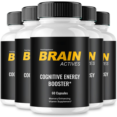 (5 Pack) Brain Actives Brain Support Pills, Memory and Focus (300 Capsules)