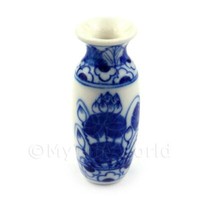 Puppenhaus Miniatur Oval Schmal Hals Handbemalt Vase