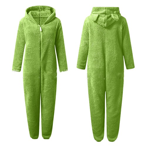 Damen Pyjama Jumpsuit mit Kapuze Winter Warm Teddybär Schlafanzug Plüsch Overall - Bild 9 von 23