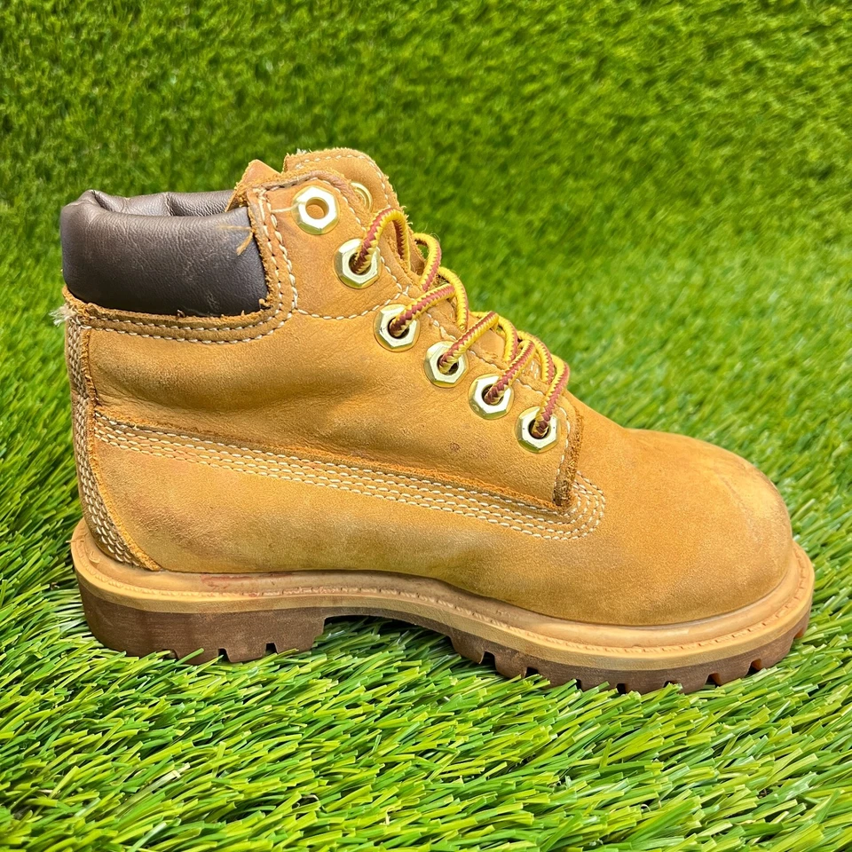 Timberland 6 Inch Premium Boys Size 9C Brown Hiking Waterproof Hiking Boots - Image 4 of 4