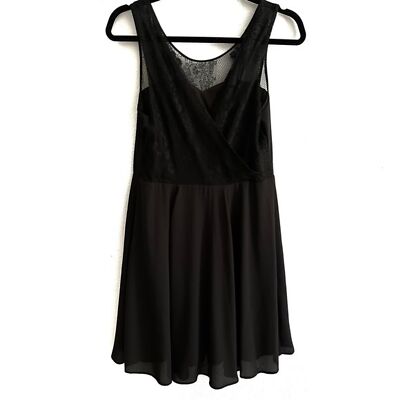 Express Lace Bodice Fit and Flare Little Black Dress, 8 | eBay