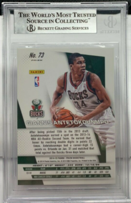 Giannis Antetokounmpo 2014-15 Panini Prizm Blue & Green Mosaic