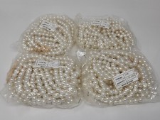 Lot of 48 White Loose String Pearls Strands 10mm Round Plastic Beads