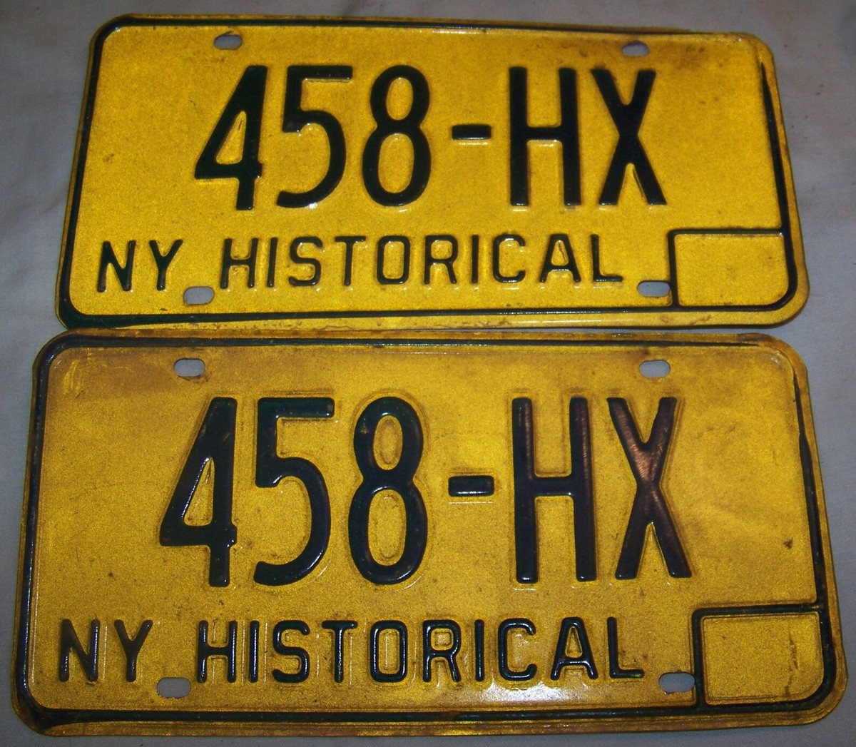 c1980 NY MATCHED SET LICENSE PLATE NEW YORK HISTORICAL 458