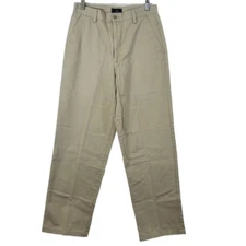 Dockers Pants Mens 30x32 Beige Chino Relaxed Fit Flat Front Mid Rise 100% Cotton