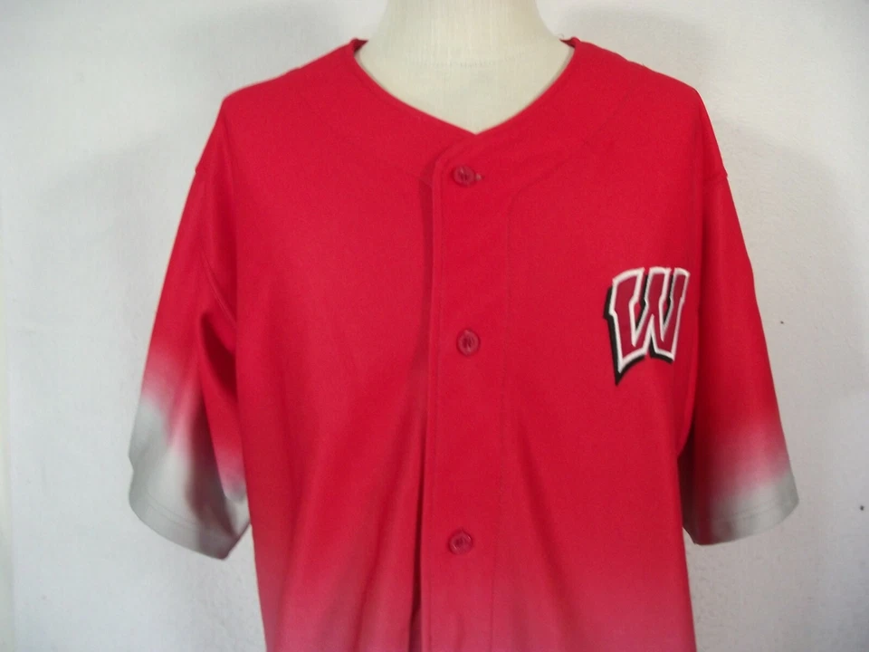 Camiseta de béisbol University of Wisconsin Badgers adulto mediana roja Coliseo NCAA Foto 3 de 4