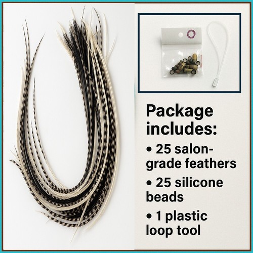 Sexy Sparkles 25 Hair Feathers Extensions Kit, 7"-13" Rooster Feathers for Hair - 第 45/48 張圖片