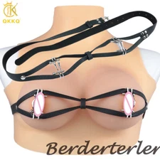 Stainless Steel Chest Clamp Breast Bondage Pleasure Wearable Bra For Women Tools