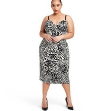 Sergio Hudson For Target Animal Print Dress Size 4X Midi Dress