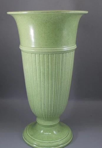 Vintage Red Wing Pottery Vase #1563 Olive Green Flaked