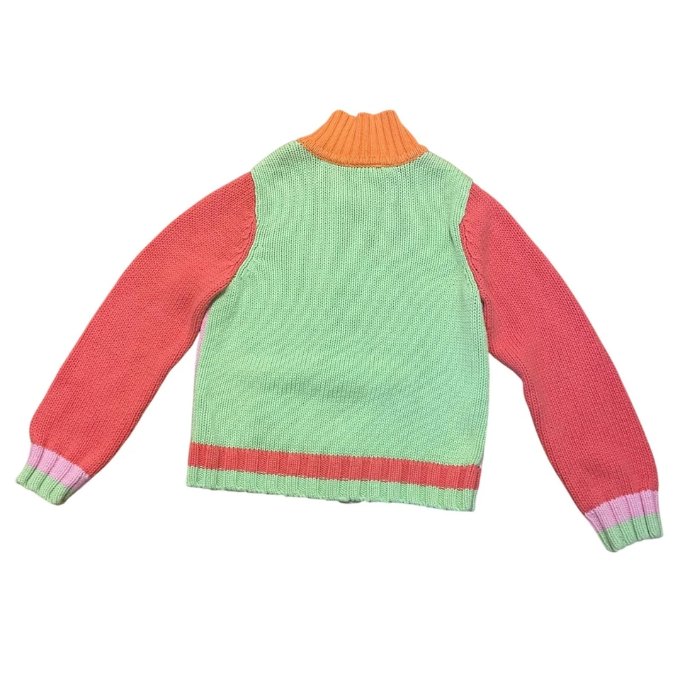 Suéter Cárdigan Tejido en Bloque de Color Cremallera Completa Talbots Niños Niñas Talla 7 Foto 2 de 4