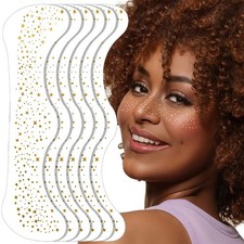 6 PCS Gold Glitter Freckles Face Makeup Speckles Patches Women Cosmetic Sticker