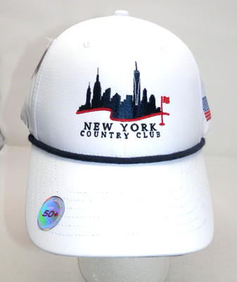 Fahrenheit New York Country Club Hat   Strapback White NYCC Golf New NWT