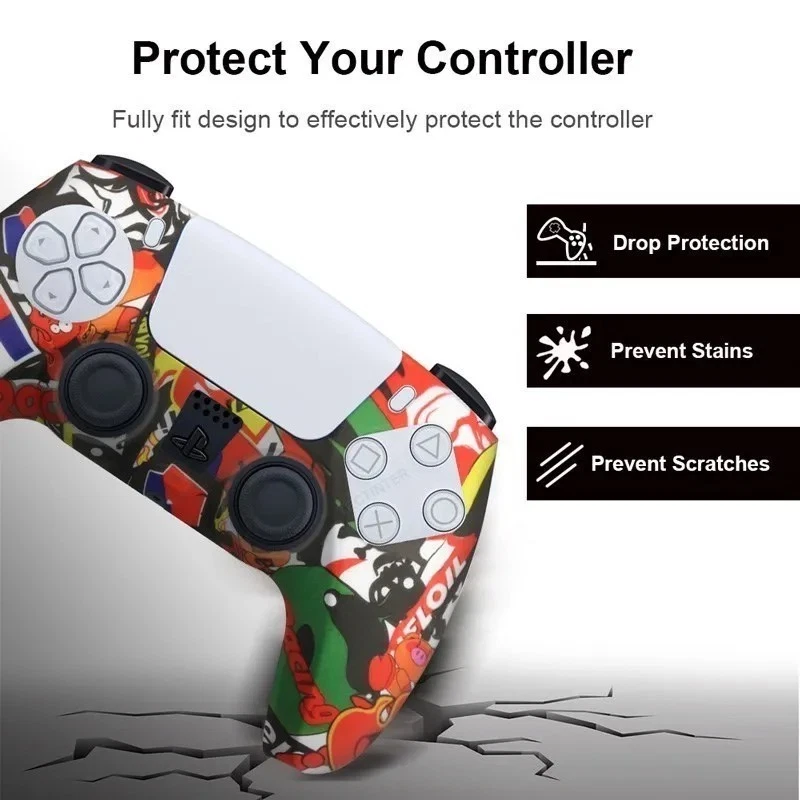 PS5 DualSense Controller Silicone Skin Case Cover - Patterned Design Anti-Slip - Image 3 of 4