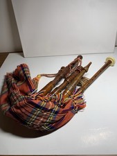 Vintage bagpipe Plad and wood Children  s, 11  Chanter