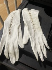 Vintage Leather Gloves, Creamy White, For Small, Slender Hands, Just Beautiful