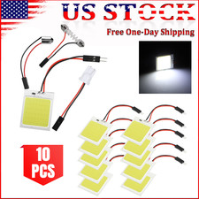 10x 48smd Cob White Led Panel Festoon T10 Ba9s Car Interior Dome Map Light Bulbs