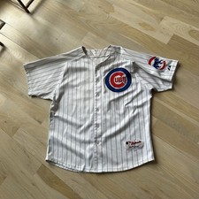 VTG Majestic Chicago Cubs Jersey Mens XL Pinstripe MLB Baseball  USA 90s