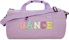 Large Size Dance Bag for Girls Kids Toddler Teens,Purple Ballet Gym Bag with Plu