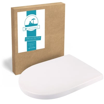 CALMWATERS WC-Sitz für Villeory & Boch WCs Toilettendeckel Absenkautomatik Klobrille Weiß