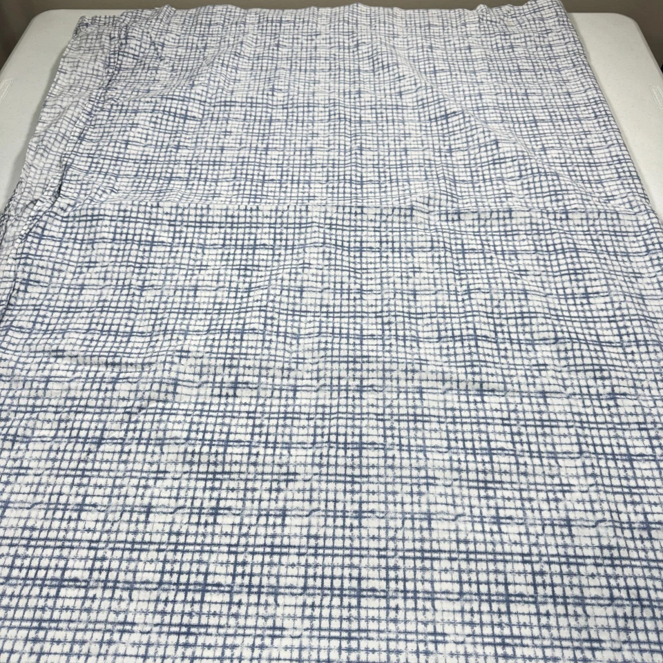 tommy hilfiger flat sheet full blue plaid 100% cotton - Image 2 of 4
