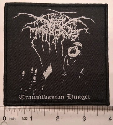 DarkThrone Transylvanian Hunger Black Border Woven Patch Big Logo
