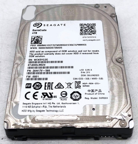 4TB SEAGATE ST4000LM024 BARRACUDA 15mm 2,5" SATA HDD Festplatte