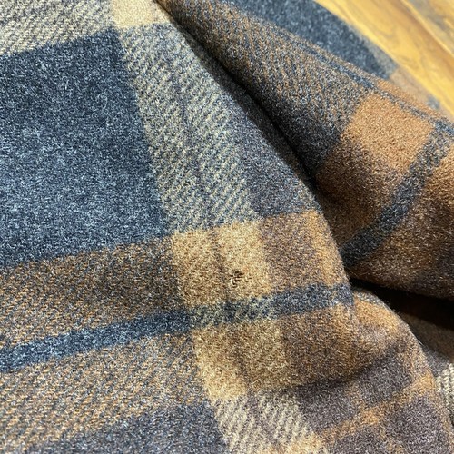 Vintage Pendleton Jacket Brown Plaid Wool USA 50s Car Coat Large Faux Fur Collar - Picture 12 of 23