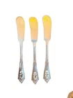 Wallace Sterling Silver 3 Butter  Knives Spreader  Rose Pattern 71.77
