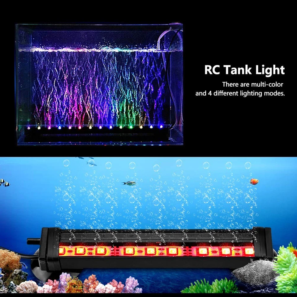 LED Aquarium Light Fish Bubble Light Underwater Led Light with Remote Control... - Image 4 of 4