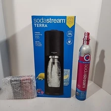 SodaStream Terra Sparkling Water Maker (Black) Plus Extra CO2 And 2 Bubly Drops