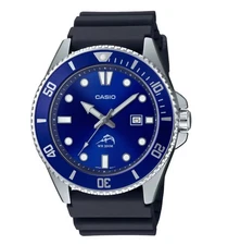 Casio Men’s Black and Royal Blue Dive Style Sports Analog Watch – MDV-106B-2AV
