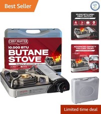 Stufa da Campeggio Chef-Master Butano ad Alte Prestazioni, 10.000 BTU con Protezione Antivento