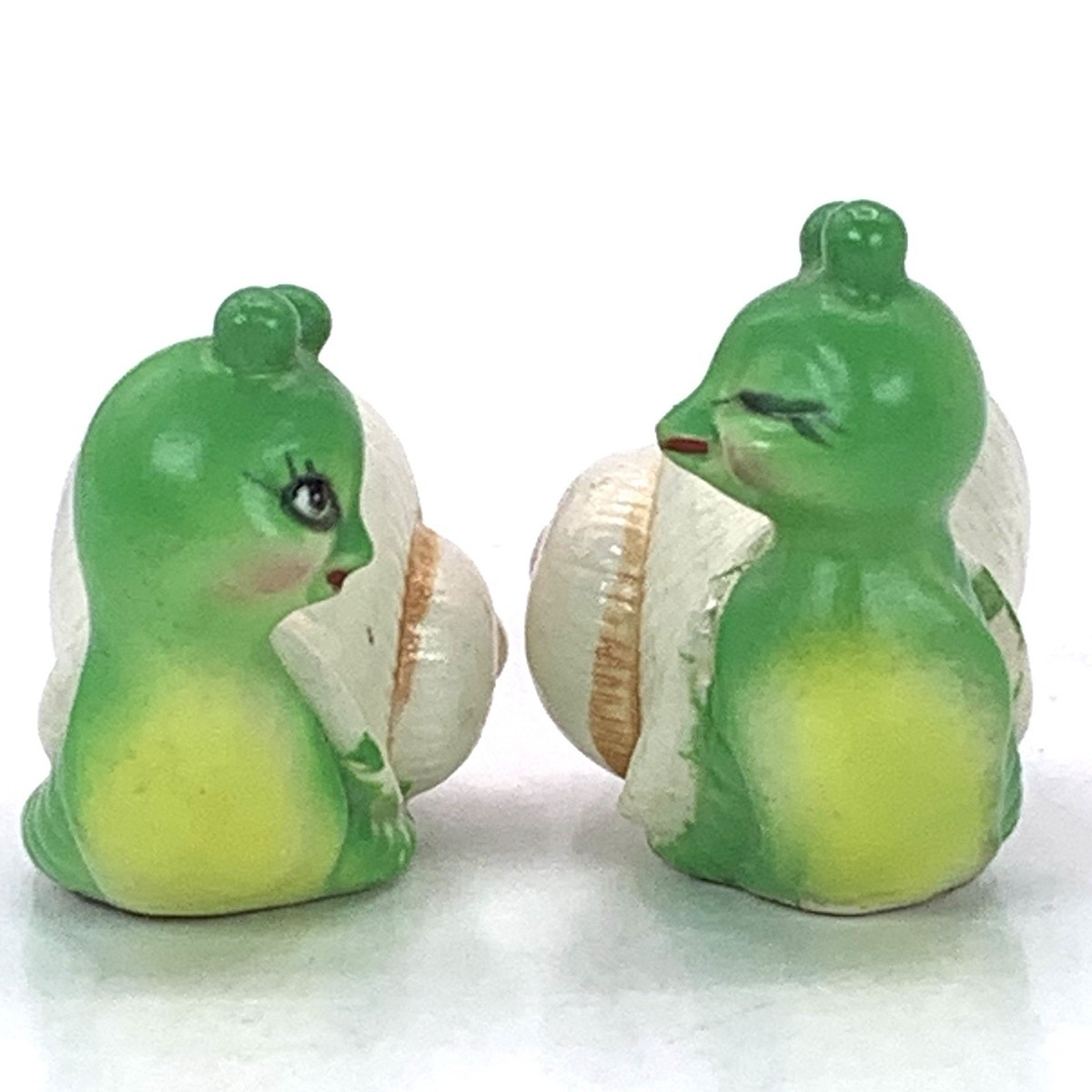 Vintage Josef Originals Anthropomorphic Snails Pair Mini Figurines